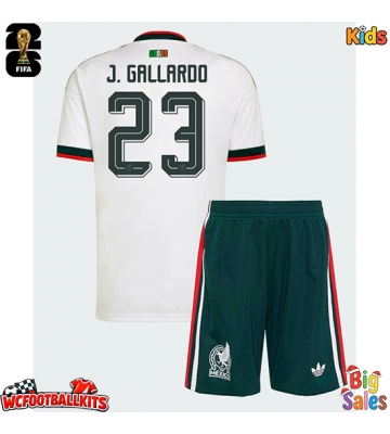 Mexico Jesus Gallardo #23 Replica Away Stadium Kit for Kids World Cup 2026 Short Sleeve (+ pants)
